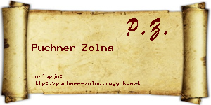 Puchner Zolna névjegykártya
